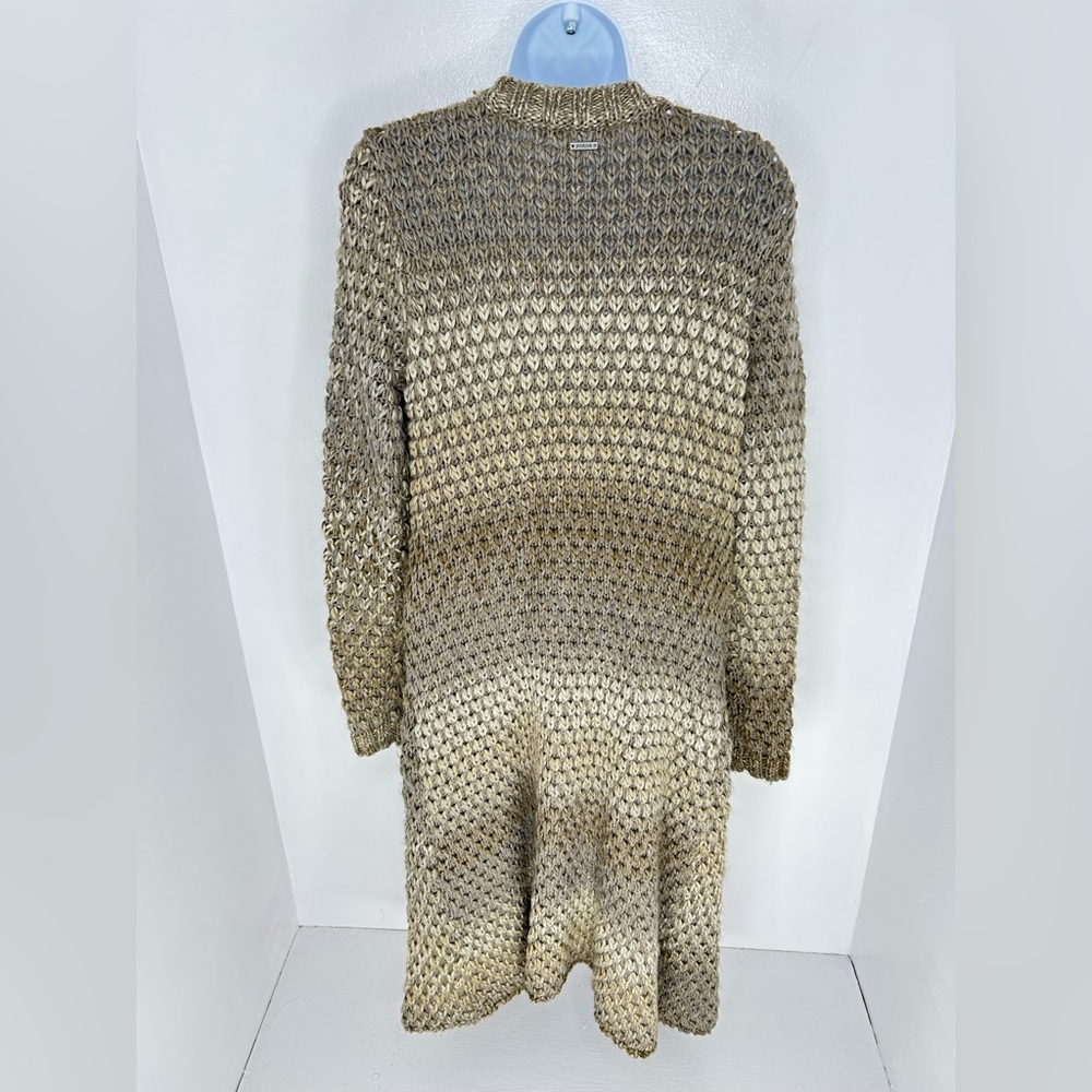 prAna Open Front Cardigan Long Duster Sweater Size Small Tan Brown Office Career - Picture 6 of 11